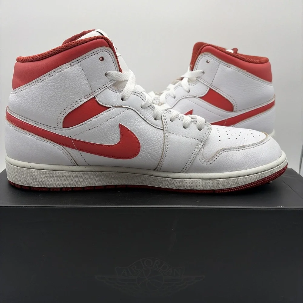 Size 12 - Air Jordan 1 SE Mid White Dune Red (FJ3458-160)